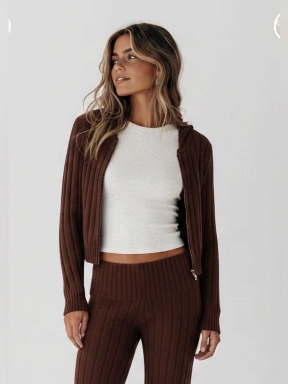 Women Cable Zip Hoodie Cardigan - Wild Fable Brown - Sizes XS and Small - NWT